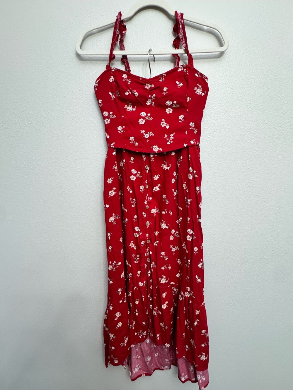 Hollister Red Floral Two-Piece Skirt Set